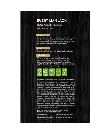 Every Man Jack Body Wash - Volcanic Clay, 16.9 Fl Oz | Natural Men's Shower Gel - Buy Online on SooperMarket.com