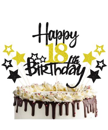 18 Birthday Tortendendeko Happy 18th Birthday Cake Topper 18. Tortendendeko 18th Cake Topper Glitzer Kuchendeko 18 Years Cupcake Topper for Girls Birthday Party Decoration