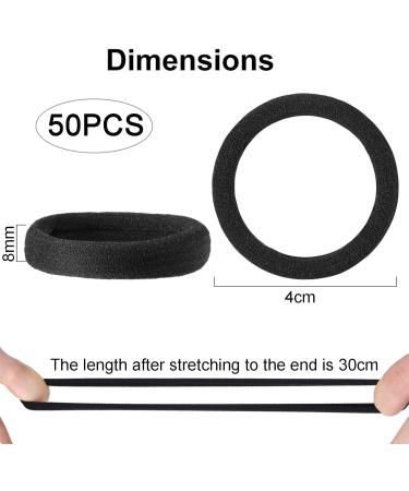 ILamourCar 50 Seamless Cotton Hair Elastics for Girls, Babies, and Women - Black - Buy Online on SooperMarket.com