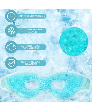 ACWOO Cooling Eye Mask 2PCS Cooling Gel Beads Eye Mask for Puffy Eyes Reusable Hot Cold Therapy Gel Eye Mask for Migraine Relief Headache Dark Circles Dry Eyes Swollen Eyes Sinus Pain (C) A Blue+pink - Buy Online on SooperMarket.com