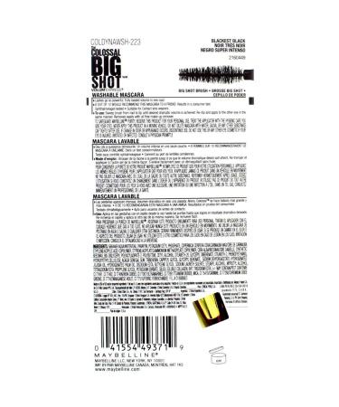 Maybelline Volum' Express Colossal Big Shot Washable Mascara 223 Blackest Black (2 Pack) - Buy Online on SooperMarket.com