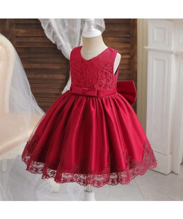 NNJXD Baby Girls Flower Princess Birthday Party Dress 648 Red-a | 6-12 Months - Buy Online on SooperMarket.com