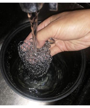316 Premium Stainless Steel Cast Iron Cleaner & Scrubber - For Skillets, Dutch Ovens, Grill Pans - 8 Inch Hexagon - Buy Online on SooperMarket.com