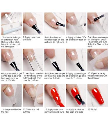 MSRUIOO Fiberglass Nail Extension Gel Kit - Builder Gel with Magical Silk Fiberglass for Quick Nail Extensions - Includes Nail File, Tweezers, Scissors, and Forms for Nail Art - Buy Online on SooperMarket.com