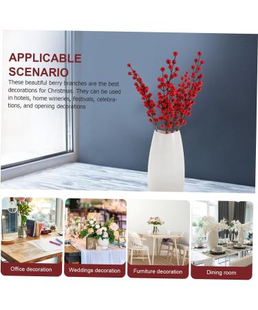 HOMSFOU 8 Pcs Christmas Red Fruit Christmas Wreath Stems Berries for Christmas Tree Photography Props Christmas Tree Berry Decoration Floral Red Berry Acacia Beans Foam High Simulation Redx2pcs 50X6cmx2pcs - Buy Online on SooperMarket.com