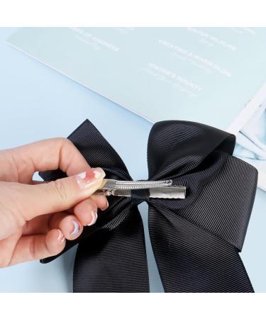 2 Pack 6 inch Bow Hair Clips Large Hair Bow Hair Barrette Clips for Women Girls Black Hair Bows - Buy Online on SooperMarket.com