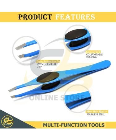 Slanted Grippy Eyebrow Tweezers - G.S Online Store 4 Mix Colors Set - Buy Online on SooperMarket.com