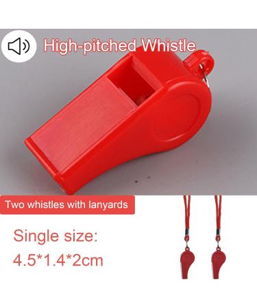 Shubeeieumi 2-Piece Sports Whistle Set - Red Plastic Whistles with Lanyard for School Sports Football Kids & Students | Crisp Sound - Buy Online on SooperMarket.com