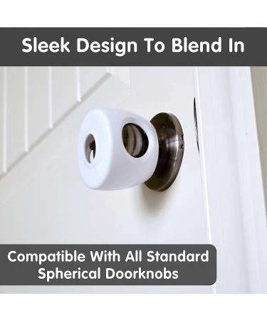 4-Pack Childproof Door Knob Covers - Easy to Install Child Safety Door Knob Cover with No Tools Needed - Reusable  White Baby Proof Door Knob Covers - Door Safety for Kids Made Easy by Wittle - Buy Online on SooperMarket.com