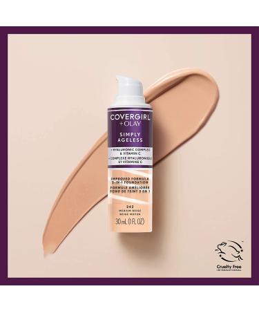Covergirl Olay Simply Ageless 3-in-1 Foundation 240 Natural Beige - 1 fl oz | Anti-Aging Makeup - Buy Online on SooperMarket.com