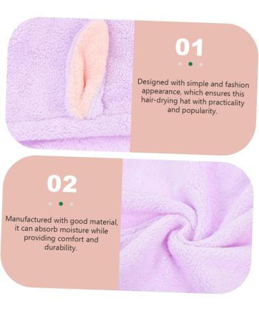 MAGICLULU 3pcs Bunny Ears Dry Hair Hat Coral Fleece Hair Mask Absorb Water Violet - Buy Online on SooperMarket.com