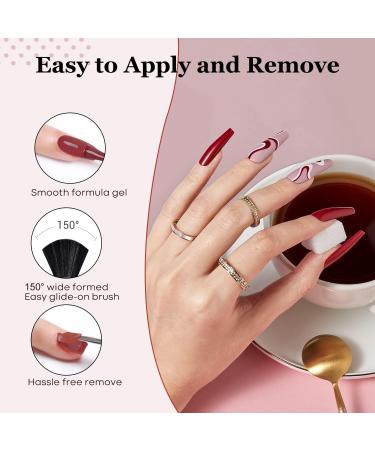 Modelones Gel Nail Kit - 28 Colors Nude Brown Pink Red Soak Off Gel Polish Set with Lamp Starter Kit | No Wipe Base & Top Coat | DIY Nail Curing Gift for Women - Buy Online on SooperMarket.com