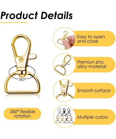 Swivel Clasp Hooks  Anezus 80Pcs Key Chain Clip Hooks  D Ring Clip Lanyard Hardware for Keychain Making  Lanyard Making  Purse Hardware  DIY Craft (3/4 Inside Width) Multicolors 3/4 inch - Buy Online on SooperMarket.com