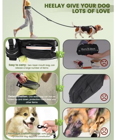 Premium Dog Jogging Lines & Heelay Belt - Reflective Leash for Large & Small Dogs - Comfortable Dual Handle Design in Army Green - Buy Online on SooperMarket.com