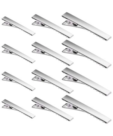 Elcoho 150 Pieces Metal Hair Clips Single Prong Alligator Clips Curl Clips Silver Hairbow Accessory 1.75 Inch, 2.3 Inch, 2.6 Inch