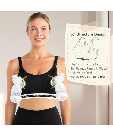 Momcozy Seamless Pumping Bra - Medium Black | Hands-Free Nursing & Pumping Support for Spectra, Lansinoh, Philips Avent & More - Buy Online on SooperMarket.com