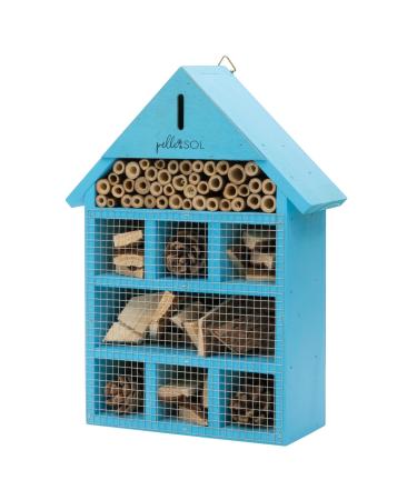 Pelle & Sol Eco-Friendly Bee House | Weather Resistant Hanging Bee Hotel | Bug Hotel for Bees Butterfly Insect Bamboo Nesting Habitat | Bug House Garden Decor & Nature Gifts for Kids