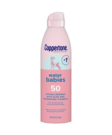 Coppertone WaterBabies SPF 50 Sunscreen Spray & Pure and Simple Stick Bundle (6oz Spray & 0.49oz Stick) - Buy Online on SooperMarket.com