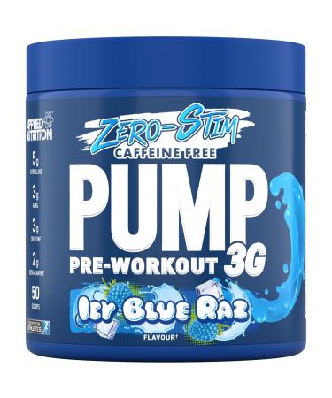 Applied Nutrition Pump Zero Pre Workout - Zero Stim Caffeine Free Energy & Performance (375g - 25 Servings) (ICY Blue Raz) Zero Stimulant - Icy Blue Raz 25 Servings (Pack of 1)