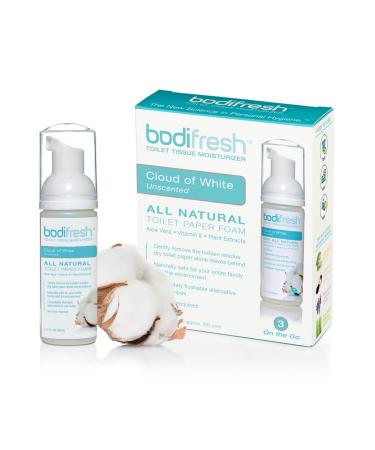 Bodifresh Toilet Paper Foam - Gently Removes What Dry Toilet Paper Leaves Behind - Toilet Paper Spray with Aloe Vera and Vitamin E - Makes Over 360 Flushable Wipes - Unscented - 3 Piece Set Cloud of White