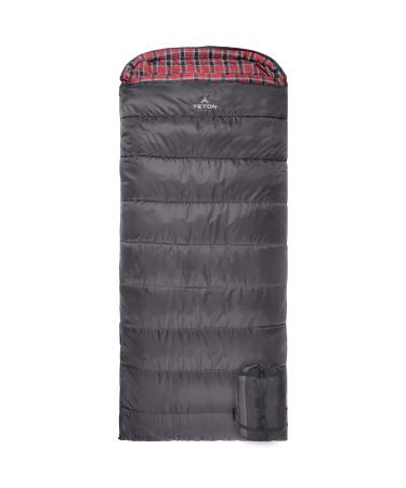 TETON Sports Celsius XXL 0 Degree Sleeping Bag - 0F Cold-Weather Sleeping Bag for Men & Women - Camping Accessory & Winter Sleeping Bag with Hood - Compression Sack 90" x 39" Right Zip Grey