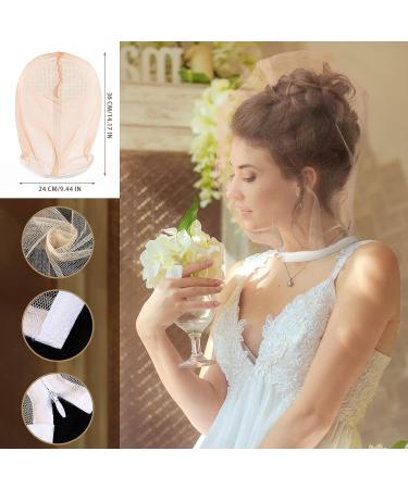 6 Pcs Washable Nylon Chiffon Makeup Hood Set - Nude | Reusable Makeup Protector for Women & Girls at Beauty Weddings - Buy Online on SooperMarket.com