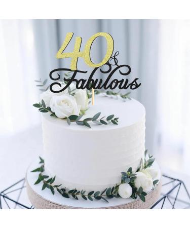 Sumerk Glitter 40 & Fabulous Cake Topper 40th Birthday Cake Picks 40th Anniversary Cake Topper Party Decorations Supplies - Buy Online on SooperMarket.com