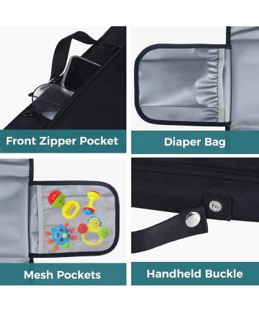 Gloppie XXL Waterproof Baby Wrap & Changing Pad - Compact Diaper Mat for Babies & Toddlers | Portable Travel Winding Mat - Black - Buy Online on SooperMarket.com