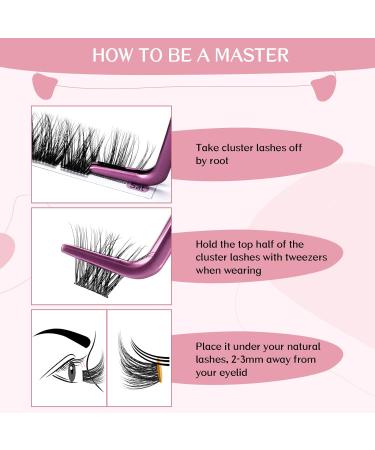 Lash Clusters 140 Pcs Cluster Lashes 14 Pairs Eyelash Clusters DIY Eyelash Extension Individual Cluster Eyelashes Mix Length Fluffy Super Thin Band Reusable Soft & Comfortable(Flipped-D-mix) mix Flipped - Buy Online on SooperMarket.com