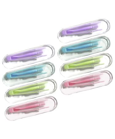 8PCS Contact Lens Remover Portable Contact Lenses Applicator with Tweezers and Storage Case Contact Lenses Applicator Tool Reusable Eye Contact Remover Tool for Daily Use Colorful.