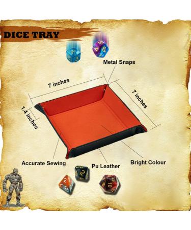 DND Polyhedral Dice Set - 6 Sets with Free Drawstring Bags and PU Leather Tray - Buy Online on SooperMarket.com