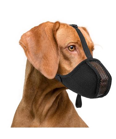 Ilepark muzzle for dogs soft network muzzle comfortable and breathable enables whew and drink adjustable fit for small medium -sized large dogs (l black) l black