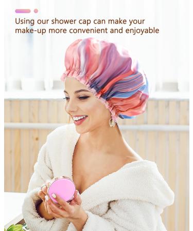Mikimini Large Waterproof Shower Hood for Long Hair - 2-Pack XL Pink | Fashionable & Reusable - Buy Online on SooperMarket.com