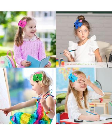 Whaline 8Pcs Back to School Bow Hair Clips - Colorful Pencil Hair Bows for Girls - Cheerleader Hair Accessories - Buy Online on SooperMarket.com