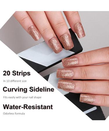 Semi Cured Gel Nail Strips Gel Nail Stickers - 20 Pcs Nail Stickers for Nail Art - Soft Self-Adhesive Gel Nail Wraps Easy Apply & Remove for Salon-Quality Manicure Kit (UV/LED Lamp Required)(BSS-0342) - Buy Online on SooperMarket.com