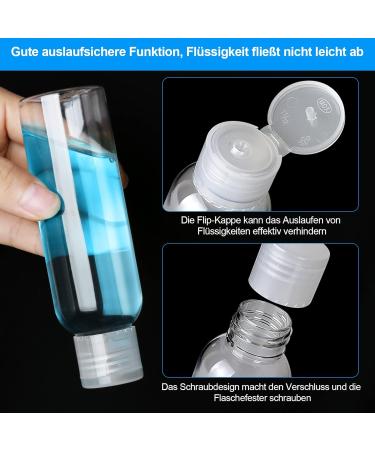 10 Empty Travel Flashing Containers with Folding Lids | Cosmetic Bottles Set with Funnel Pipette & Labels for Travel - Buy Online on SooperMarket.com