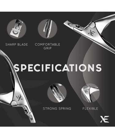 XE Stainless Steel False Nail Tip Clipper | Professional Nail Extension Tool with Coarse Nail File | Manicure Pedicure Acrylic Gel Trimmer - Buy Online on SooperMarket.com