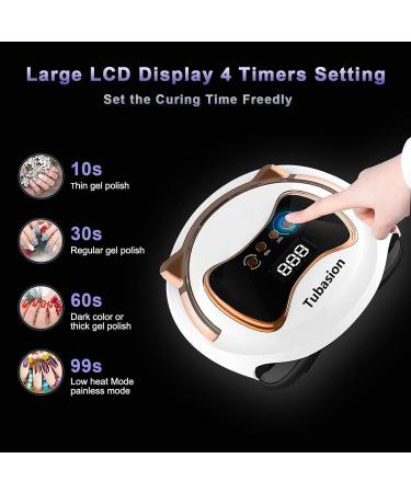 UV LED Nail Lamp 120W - Fast Curing Gel Light with Auto Sensor & 4 Timer LCD Display for Professional Nail Care at Home - Buy Online on SooperMarket.com