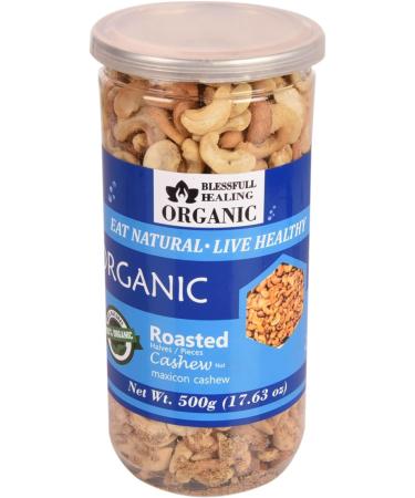 Blessfull Healing Organic Natural Vegan Maxicon Roasted Halves/Pieces Cashew Nuts Crunchy Kaju 500 Gram - Buy Online on SooperMarket.com