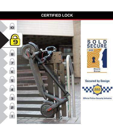 Master Lock Certified E-Scooter & Bicycle Lock | Patented Handcuff Design | 36 cm Security Solution for Scooters Bikes & Strollers | Durable Black Key Lock - Buy Online on SooperMarket.com