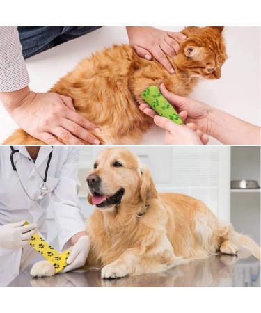 Dog Vet Wrap: 8 Rolls Self Adhesive Bandages for Paws - Breathable & Stretchable Fabric for Sprains & Swelling in 4 Colors with Paw Pattern - Buy Online on SooperMarket.com