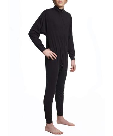 Sherwood-one-piece functional underwear for children with zipper long-sleeved underwear for undergoing in the cold sweat suit black 140 black