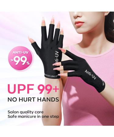 Modelones UV Gloves - Professional UPF99+ Fingerless UV Protection Gloves for Gel Manicures | Anti UV Gloves for Gel Nail Lamp - Protect Your Skin - Buy Online on SooperMarket.com