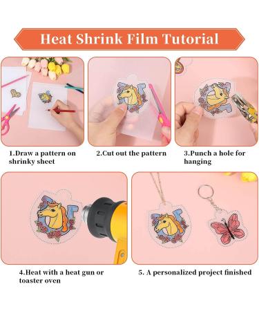 Cridoz Shrinky Dink Keychain Kit - 20 Sheets, Keychain Clip, Split Key Rings, Jump Rings, Hole Punch for Kids Creative Fun - Buy Online on SooperMarket.com
