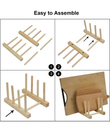 ChengFu Bamboo Baby Plate Holder | Kitchen Cabinet Organizer for Baby Dishes and Utensils - Buy Online on SooperMarket.com