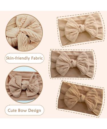 3-Pack Baby Turban Headbands for Newborns | Soft & Stretchy Toddler Hair Bands | Multicolored Headgear for Girls - Buy Online on SooperMarket.com