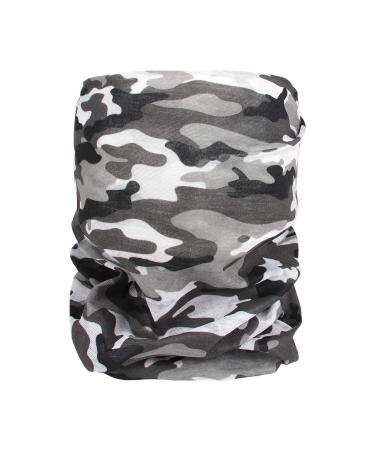 Neckerchief Tube Scarf Women Multifunctional Scarf Protection Men Design Breathable Sport Round Scarf Motorcycle Cloth Loop Camouflage Gray