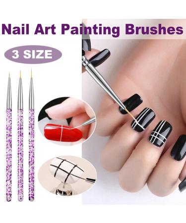 Famidiqgo Nail Stamper & Art Brushes Set - French Tip Clear Jelly Nail Art 3PCs Silicone Stamper Scraper & Pen for DIY Nail Design - Buy Online on SooperMarket.com