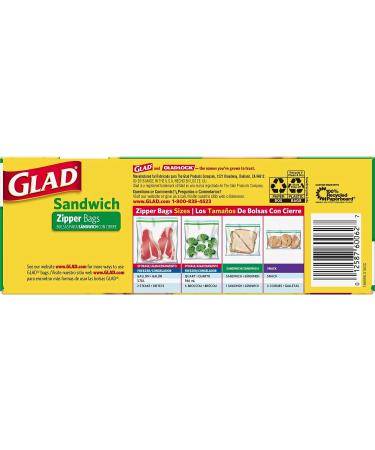 Glad Zipper Food Storage Sandwich Bags - On-the-Go Snack and Lunch Bags - 600 Count, Microwave Safe, BPA Free - Buy Online on SooperMarket.com