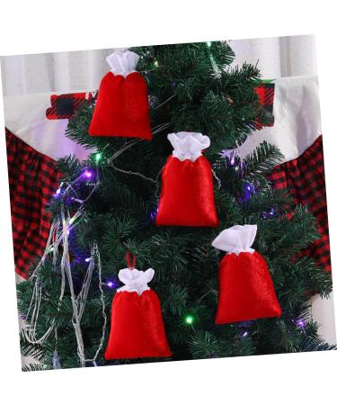 OFFSCH 8pcs Christmas Plush Bag Decor Xmas Present Bags Candy Storage Pouch Christmas Tree Pendant - Buy Online on SooperMarket.com